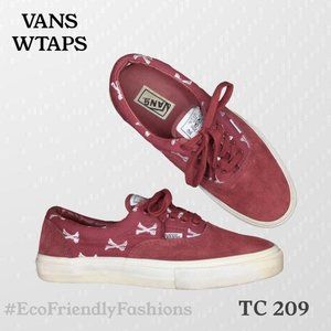 Vans Syndicate x Wtaps Men's Maroon Low Top Leather Lace Up Sneaker Shoes Size 9
